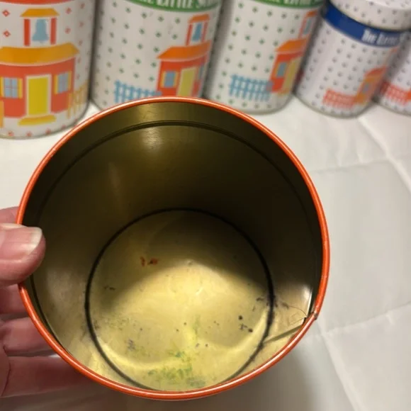 Vintage The Little School House 2 Sets Of Three Nesting Tins - 6 Tins - Picture 8 of 13